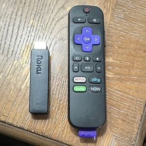 Roku Black Streaming Stick with Black Remote and Purple D-pad